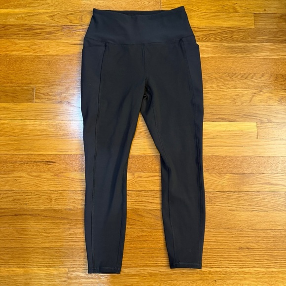 Spyder Pants - Spyder Active Ribbed High Waisted Leggings in Black - Size Medium Pockets